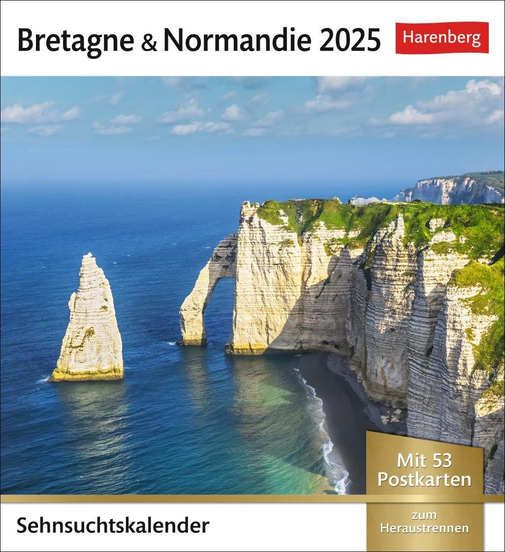 Cover: 9783840034794 | Bretagne &amp; Normandie Sehnsuchtskalender 2025 - Wochenkalender mit...