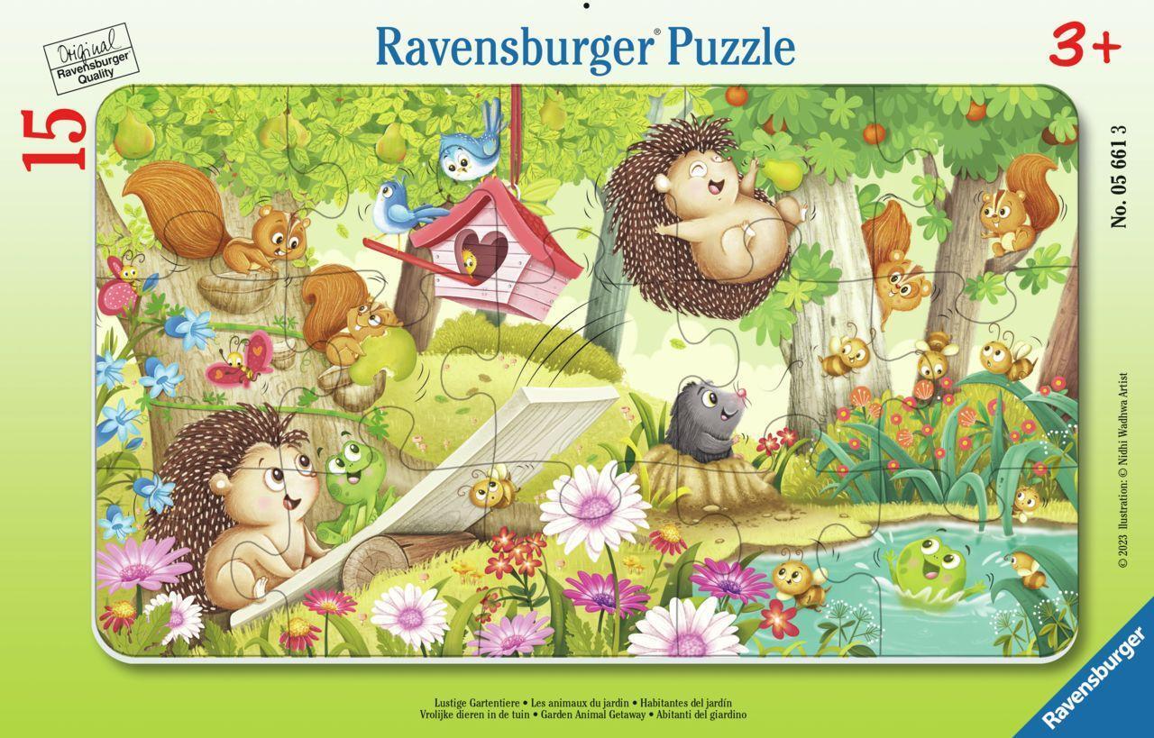 Cover: 4005556056613 | Ravensburger Kinderpuzzle - 05661 Lustige Gartentiere - 15 Teile...