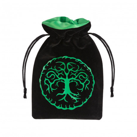 Cover: 5907699493272 | Forest Black &amp; green Velour Dice Bag | Dice Bag | QWOFOR01