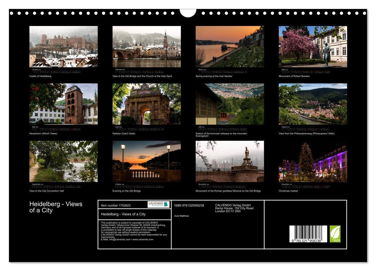 Bild: 9781325958238 | Heidelberg - Views of a City (Wall Calendar 2025 DIN A3 landscape),...