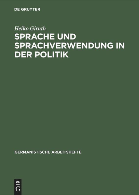 Cover: 9783484251397 | Sprache und Sprachverwendung in der Politik | Heiko Girnth | Buch