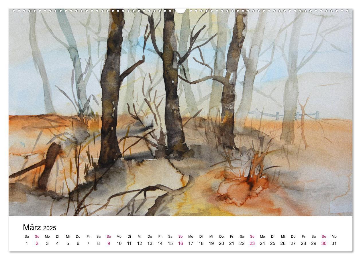 Bild: 9783435506279 | Mit Aquarellen durch das Jahr (Wandkalender 2025 DIN A2 quer),...