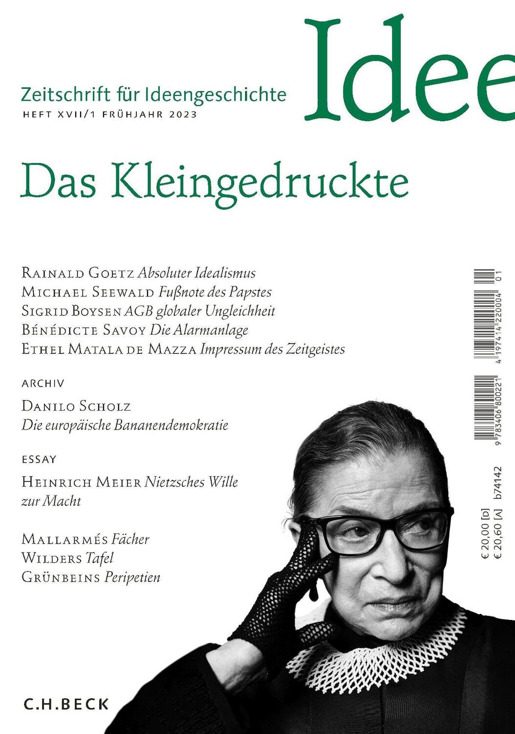 Cover: 9783406800221 | Zeitschrift für Ideengeschichte Heft XVII/1 Frühjahr 2023 | Broschüre
