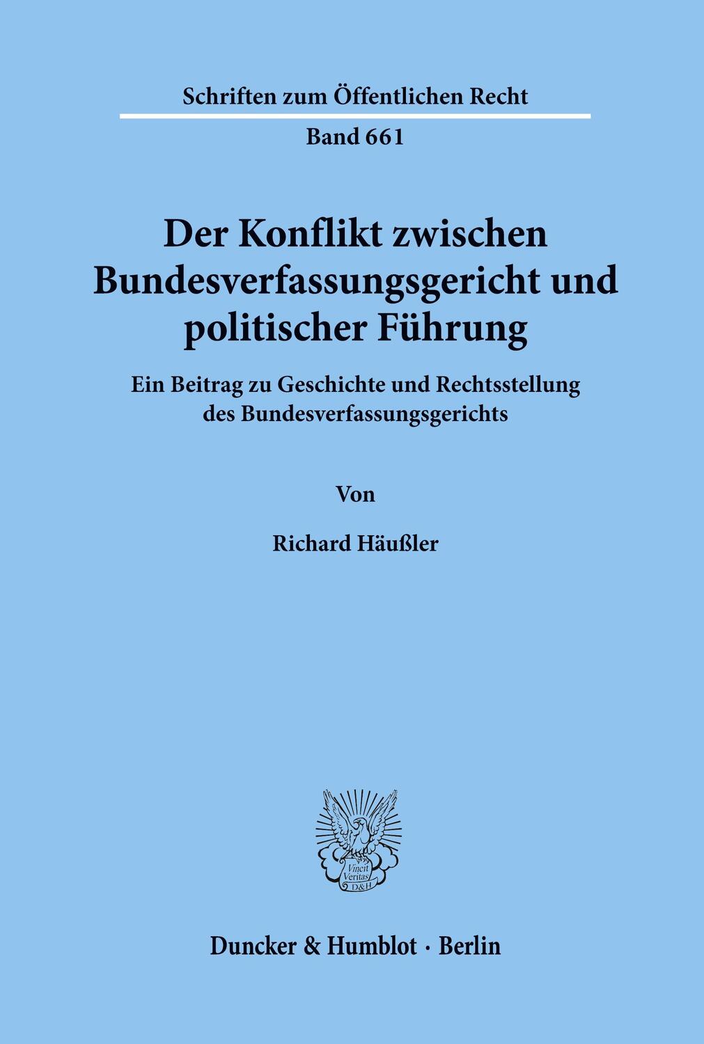 Cover: 9783428080106 | Der Konflikt zwischen Bundesverfassungsgericht und politischer...