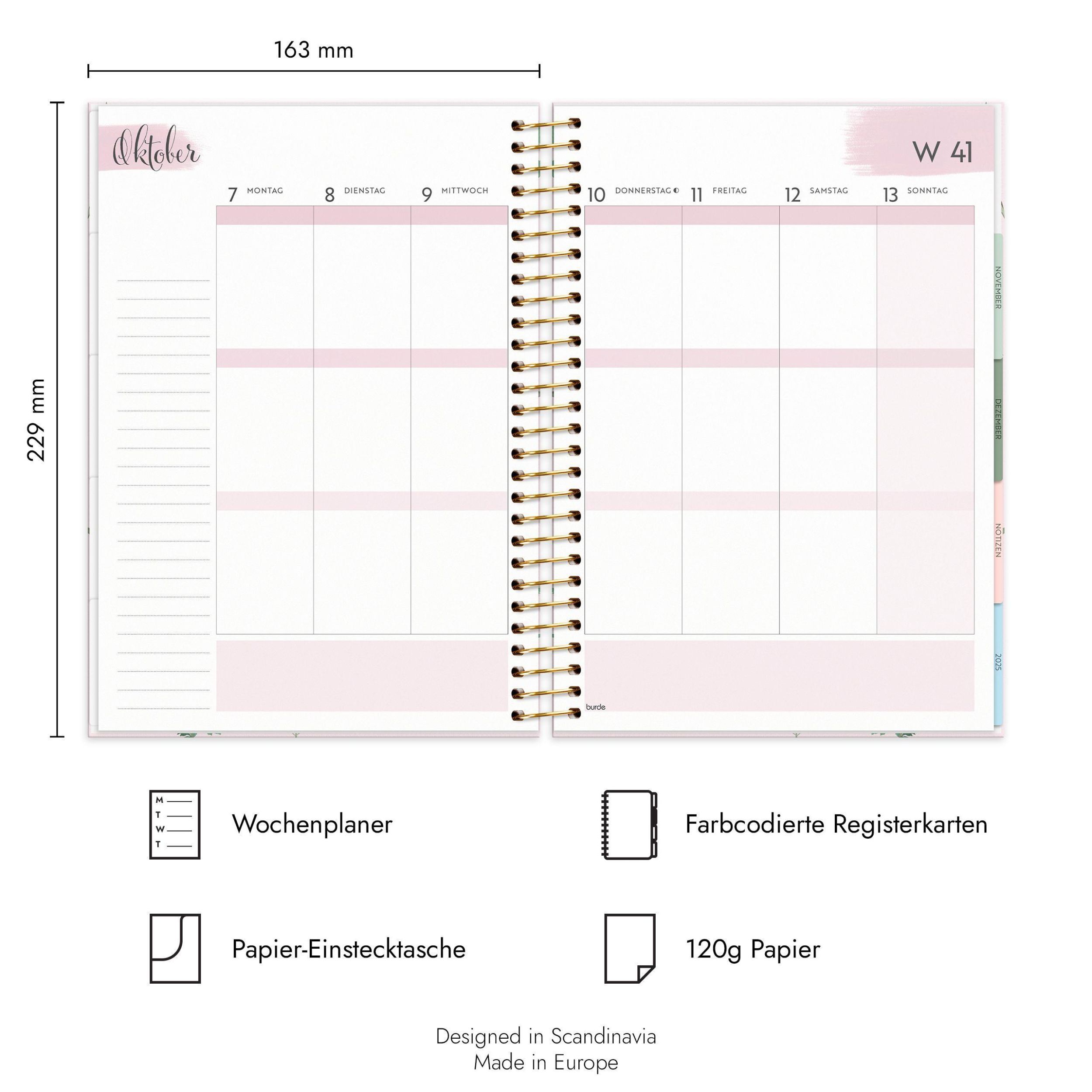 Bild: 7340188002834 | Burde Life Organizer Rosa Kalender 2024 | Terminplaner für 2024 | Buch