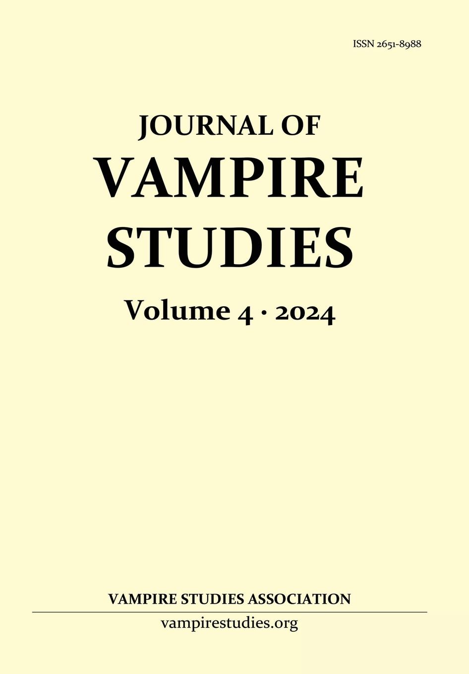 Cover: 9780645203455 | Journal of Vampire Studies | Vol. 4 (2024) | Anthony Hogg (u. a.)