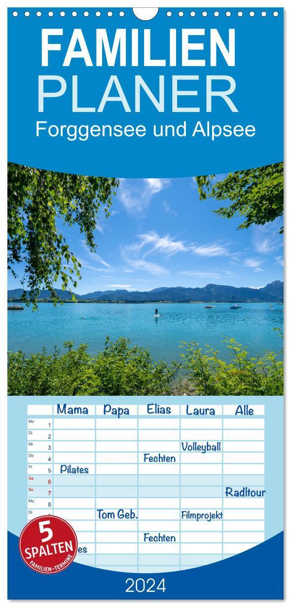 Cover: 9783675497122 | Familienplaner 2024 - Forggensee und Alpsee - Urlaubsparadies...