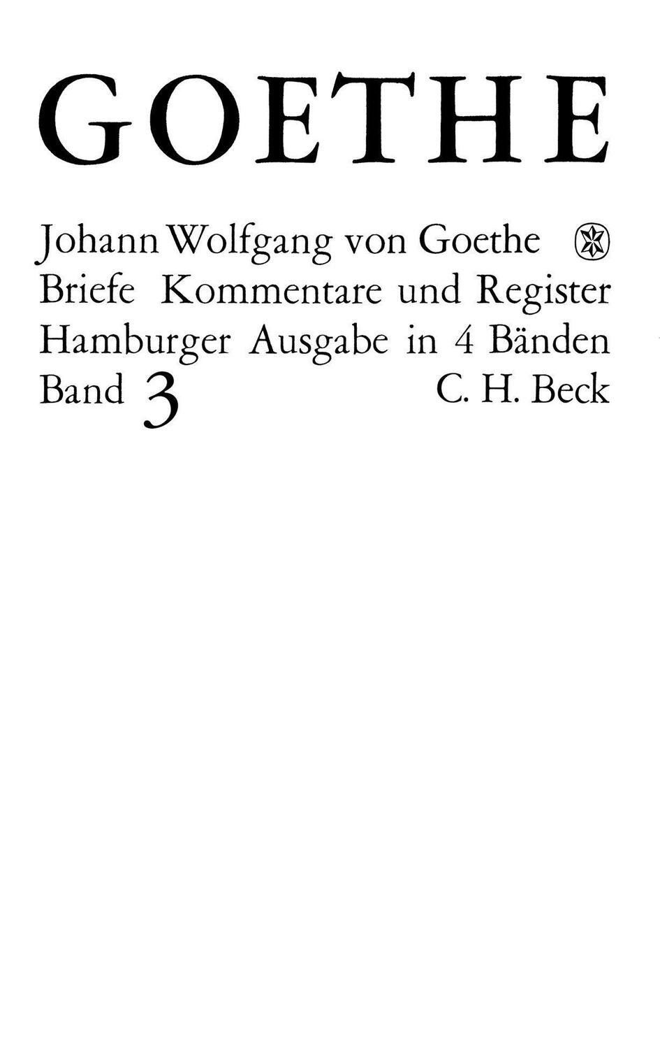 Cover: 9783406047183 | Die Briefe der Jahre 1805-1821 | Johann Wolfgang von Goethe | Buch
