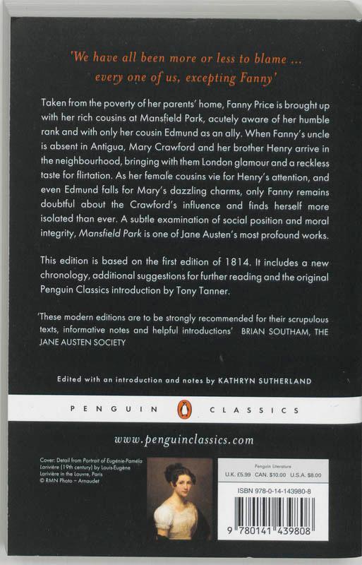 Rückseite: 9780141439808 | Mansfield Park | Jane Austen | Taschenbuch | B-format paperback | 2003