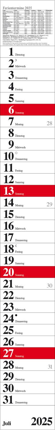 Bild: 9783731879534 | Streifenplaner Praktika Rot 2025 | Verlag Korsch | Kalender | 12 S.