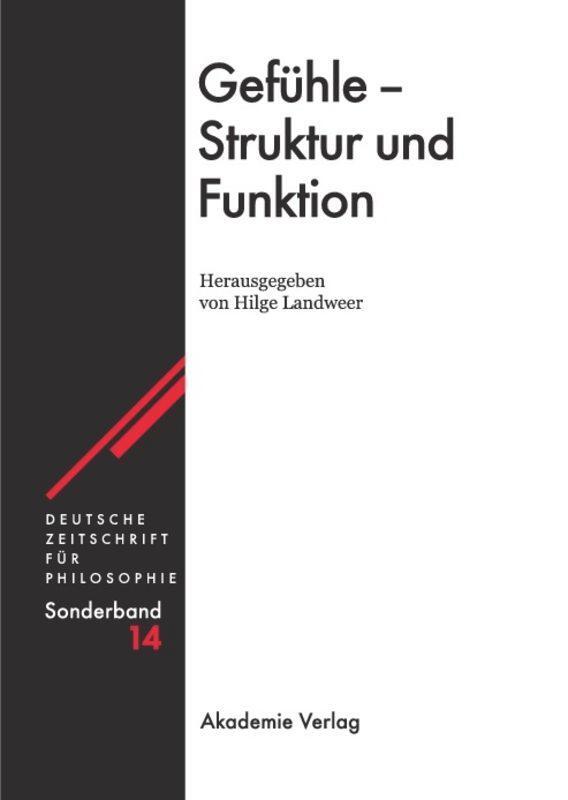 Cover: 9783050036120 | Gefühle - Struktur und Funktion | Hilge Landweer | Buch | ISSN | 2007