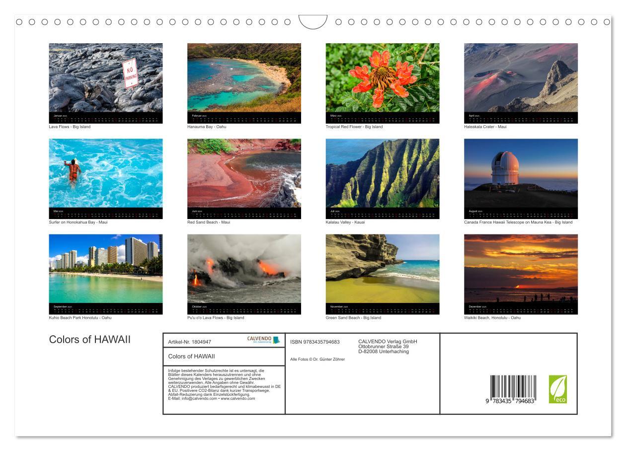 Bild: 9783435794683 | Colors of HAWAII (Wandkalender 2025 DIN A3 quer), CALVENDO...