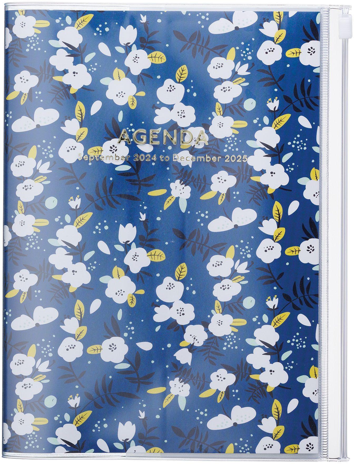 Cover: 4550045127911 | MARK'S 2024/2025 Taschenkalender A5 vertikal, Flower Pattern // Navy