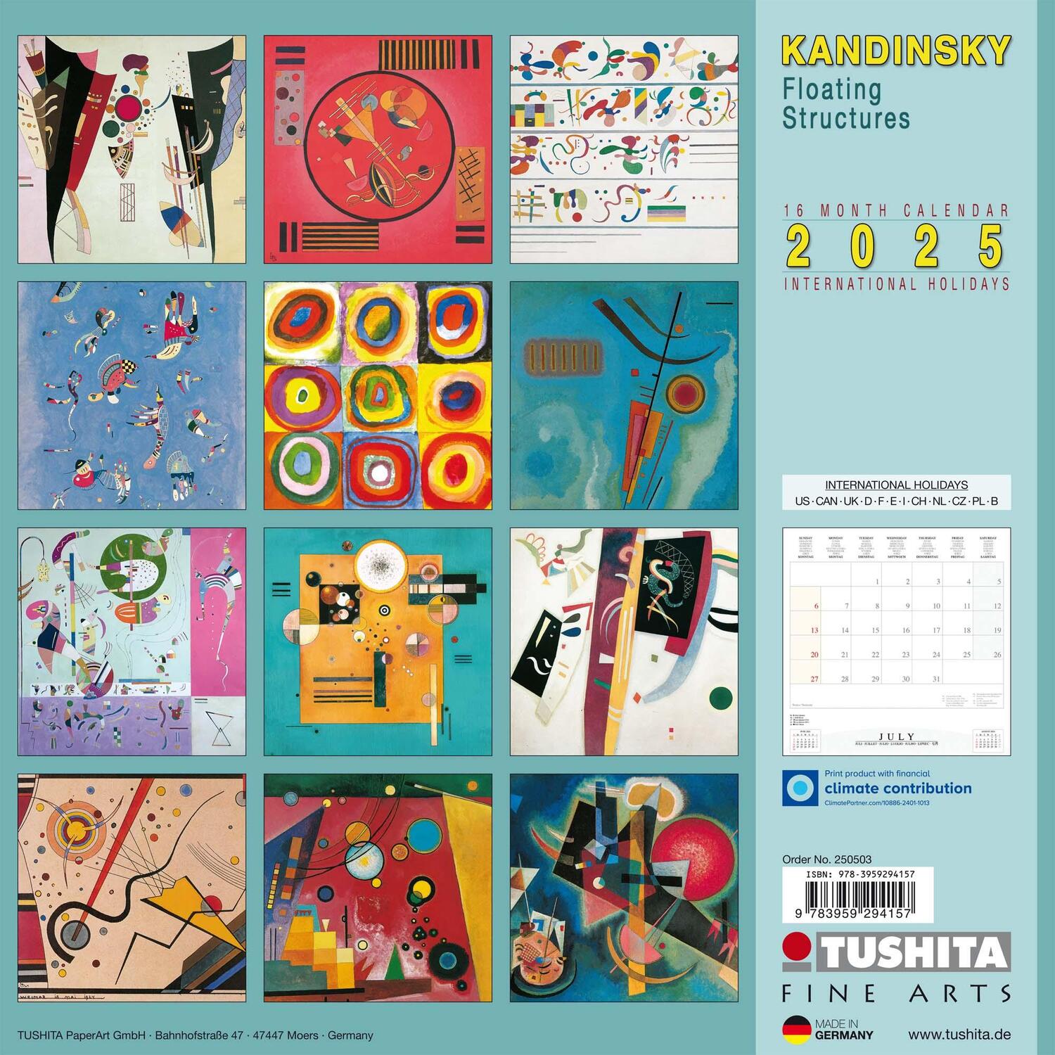 Rückseite: 9783959294157 | Wassily Kandinsky - Floating Structures 2025 | Kalender 2025 | 28 S.