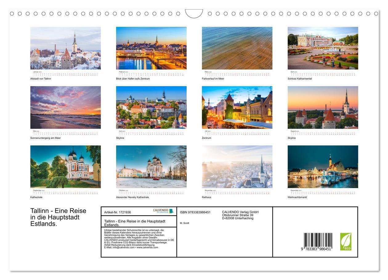 Bild: 9783383986451 | Tallinn - Eine Reise in die Hauptstadt Estlands. (Wandkalender 2025...