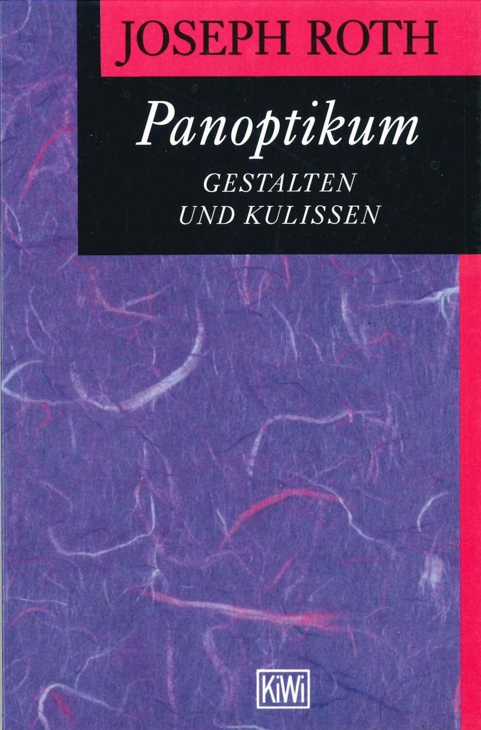 Cover: 9783462015928 | Panoptikum | Gestalten und Kulissen | Joseph Roth | Taschenbuch | 1976