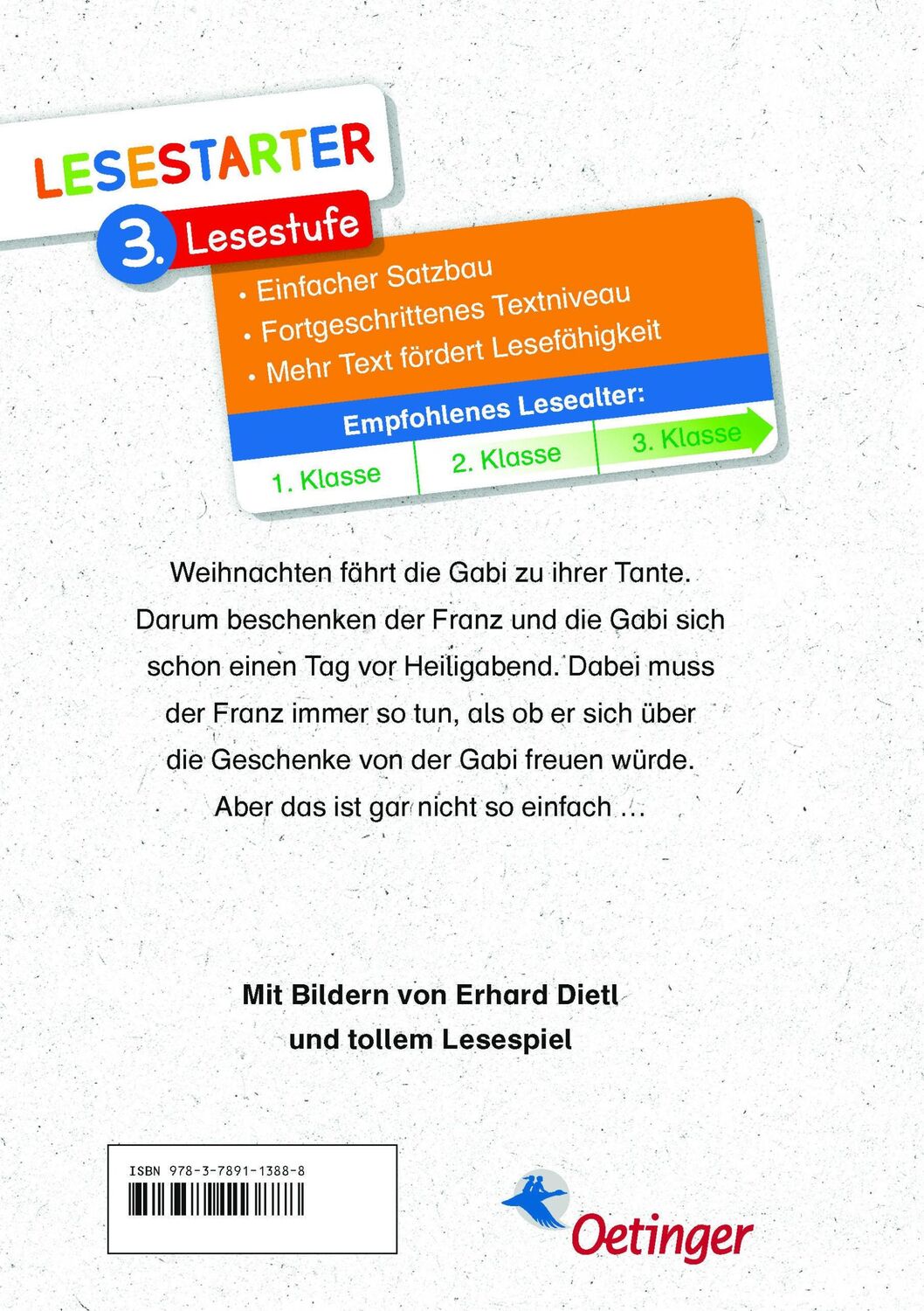 Rückseite: 9783789113888 | Weihnachtsgeschichten vom Franz | Lesestarter. 3. Lesestufe | Buch