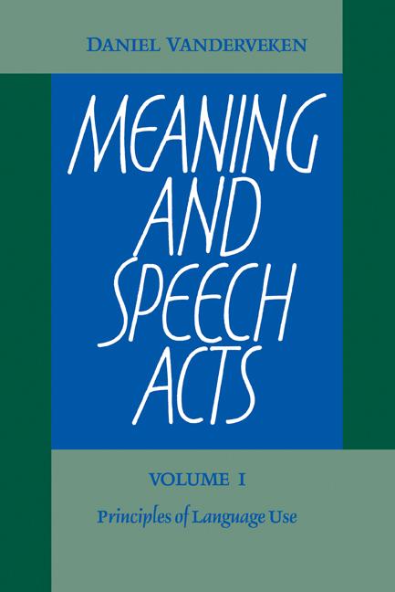 Cover: 9780521104906 | Meaning and Speech Acts | Volume 1, Principles of Language Use | Buch