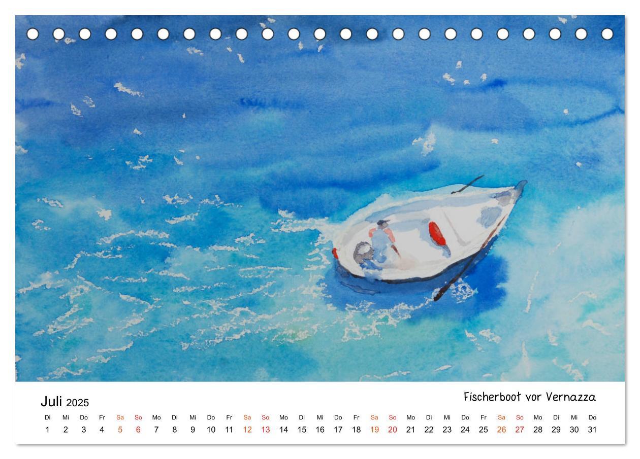 Bild: 9783435555611 | Cinque Terre und Meer in Aquarell und Acryl (Tischkalender 2025 DIN...