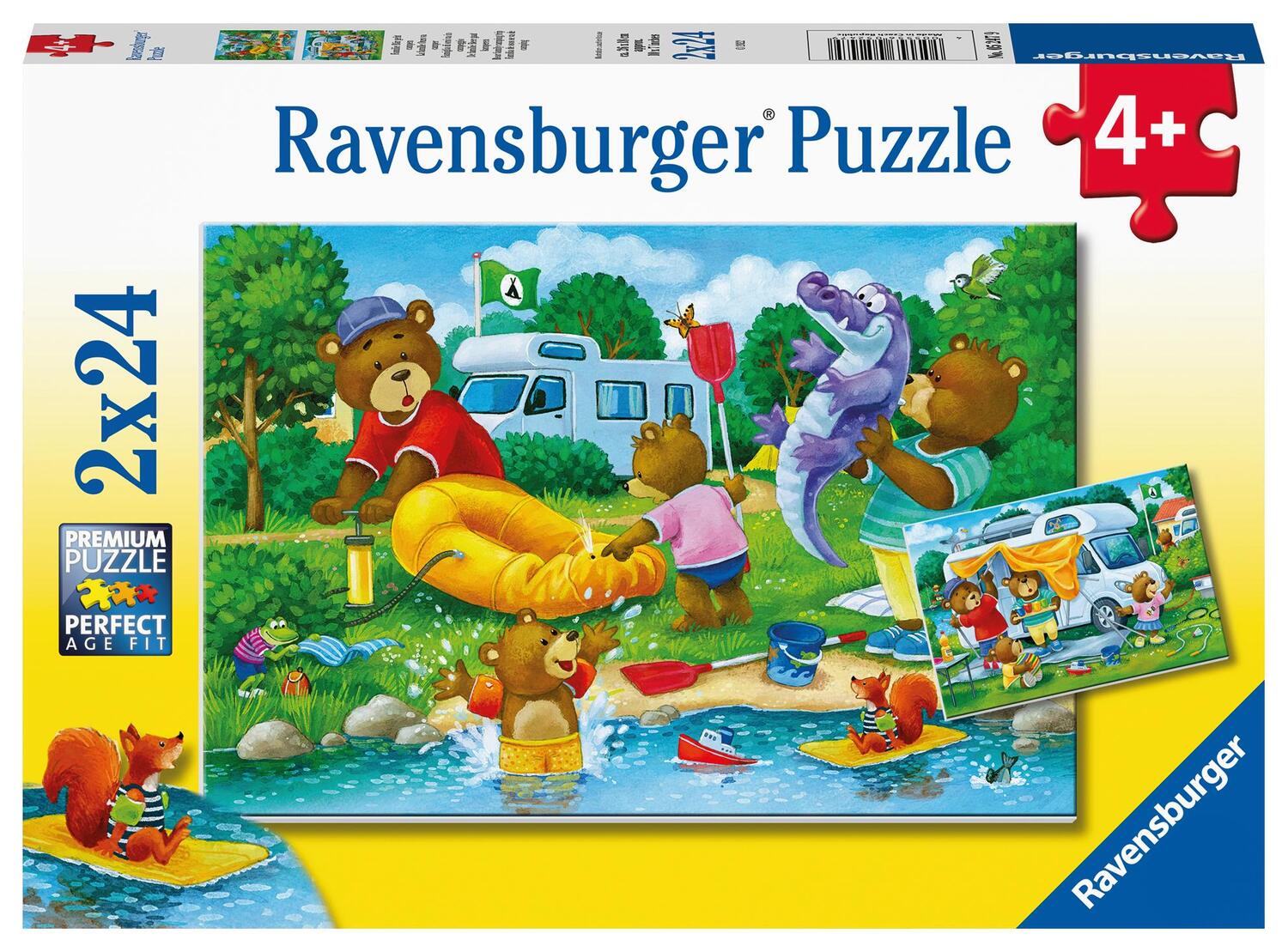 Cover: 4005556052479 | Ravensburger Kinderpuzzle - Familie Bär geht campen - 2x24 Teile...