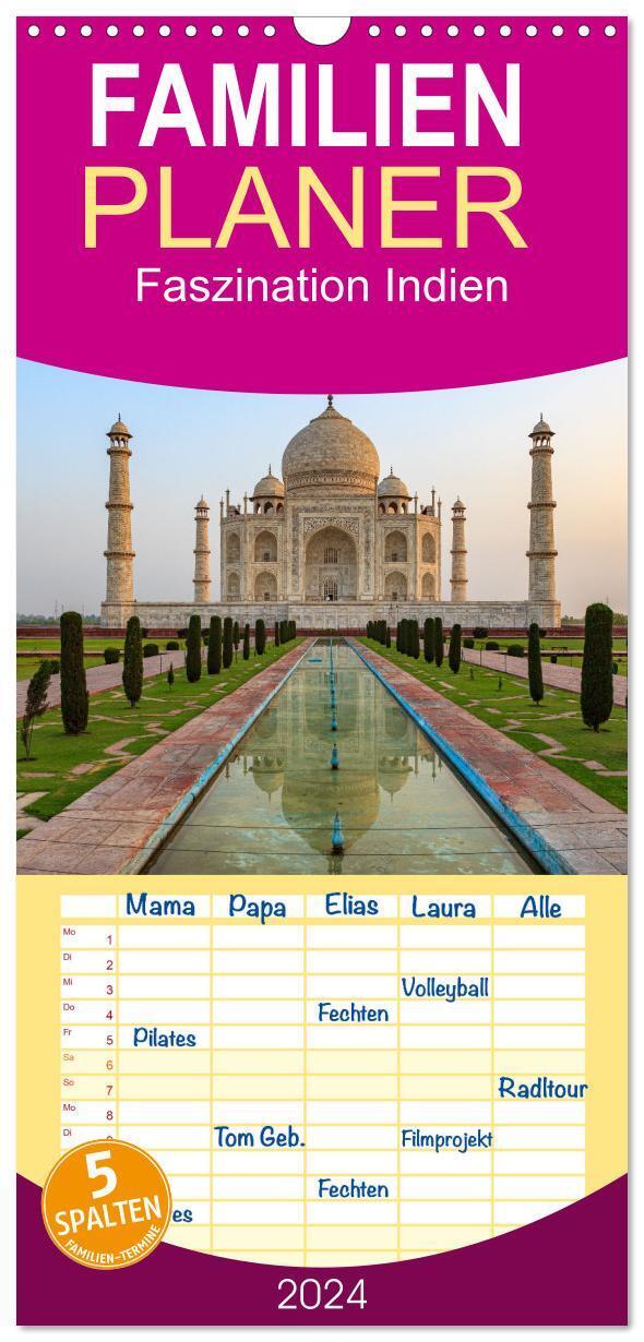 Cover: 9783675415676 | Familienplaner 2024 - Faszination Indien mit 5 Spalten...