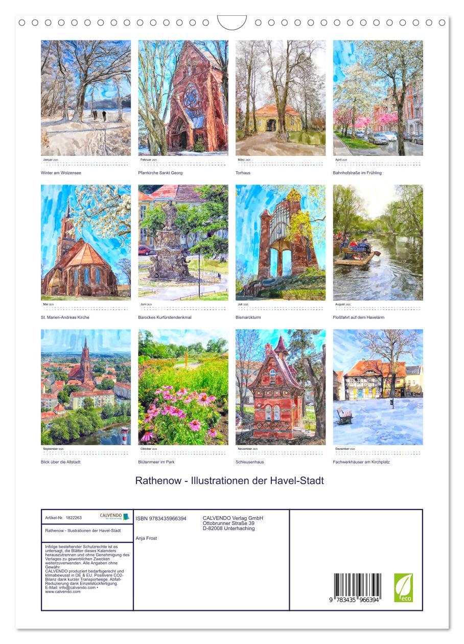 Bild: 9783435966394 | Rathenow - Illustrationen der Havel-Stadt (Wandkalender 2025 DIN A3...