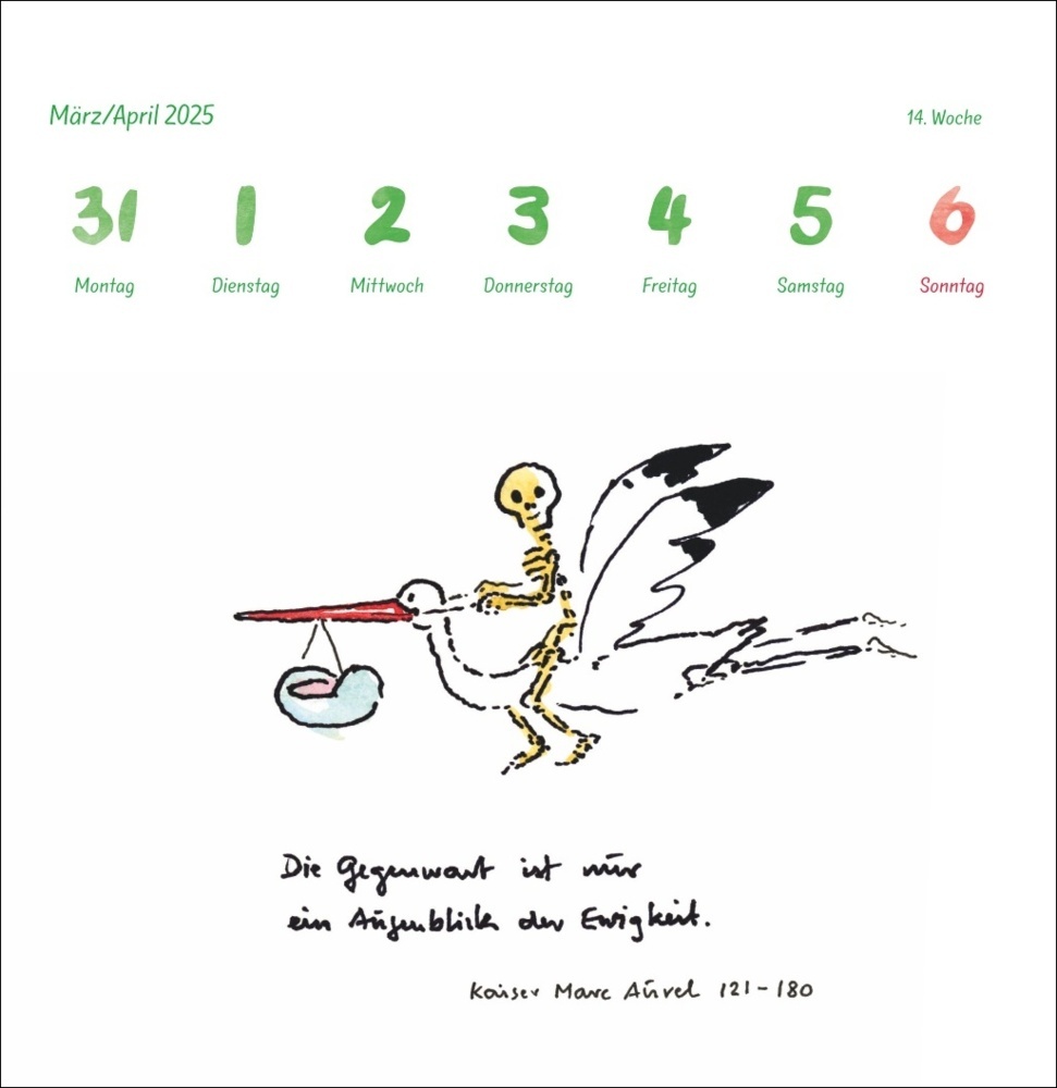 Bild: 9783756408658 | Helme Heine: Philosophisches Premium-Postkartenkalender 2025 | Heine