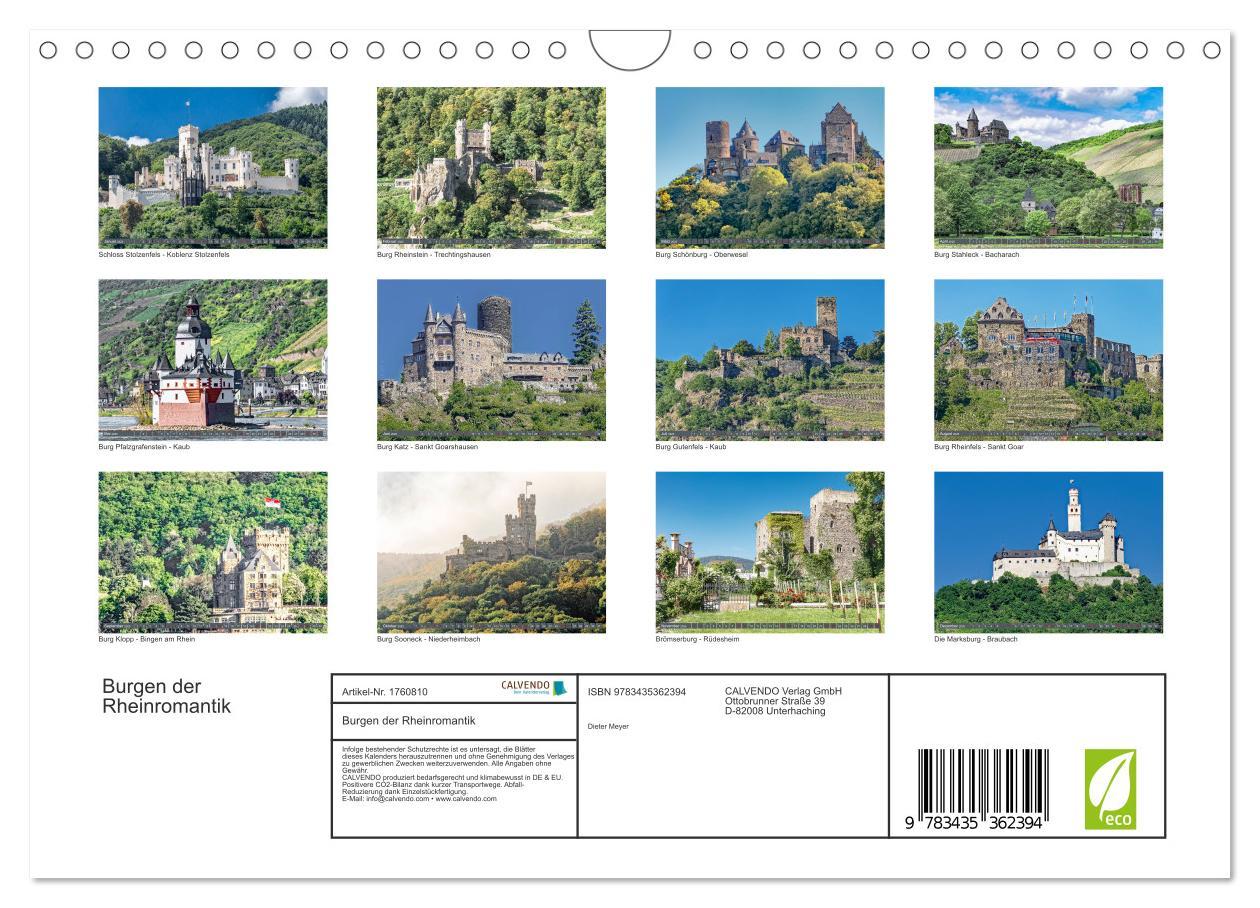 Bild: 9783435362394 | Burgen der Rheinromantik (Wandkalender 2025 DIN A4 quer), CALVENDO...