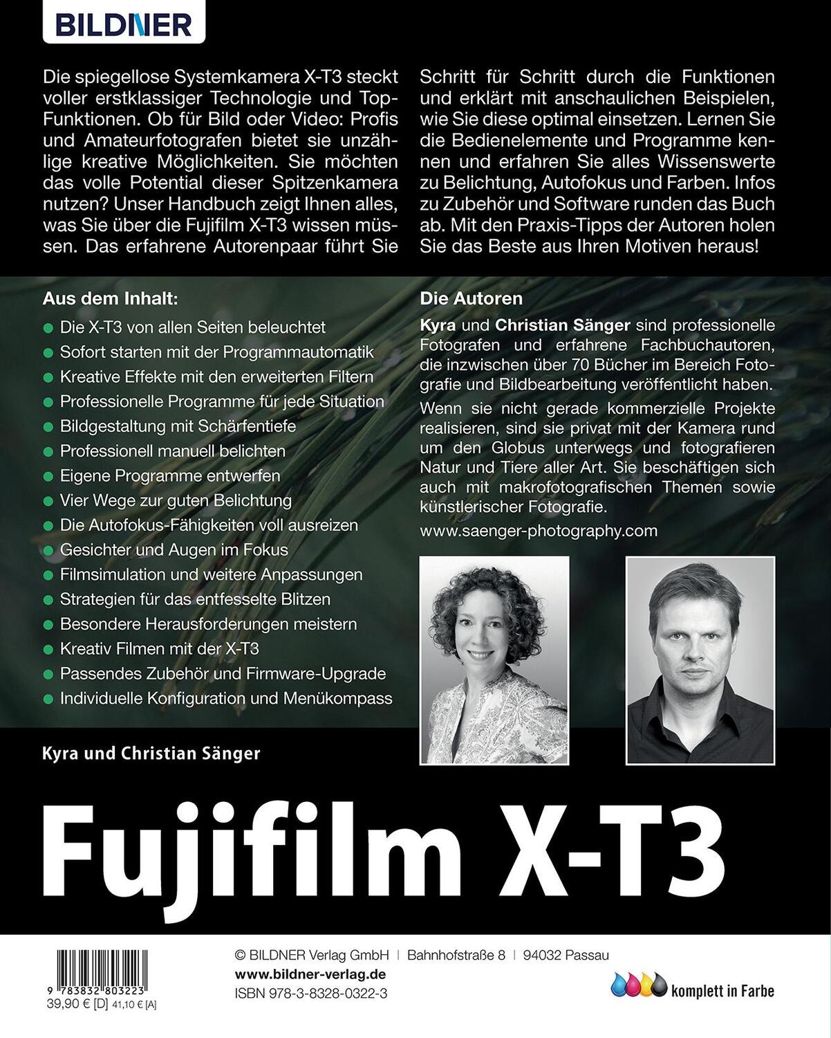 Rückseite: 9783832803223 | Fujifilm X-T3 | Für bessere Fotos von Anfang an! | Kyra Sänger (u. a.)