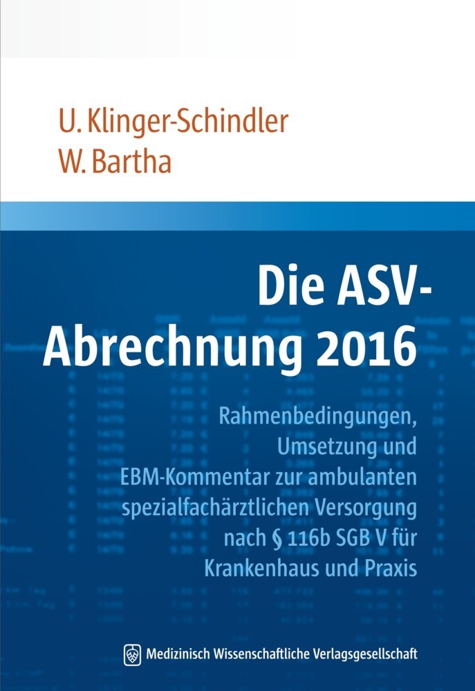 Cover: 9783954662340 | Die ASV-Abrechnung 2016 | Ursula Klinger-Schindler (u. a.) | Buch