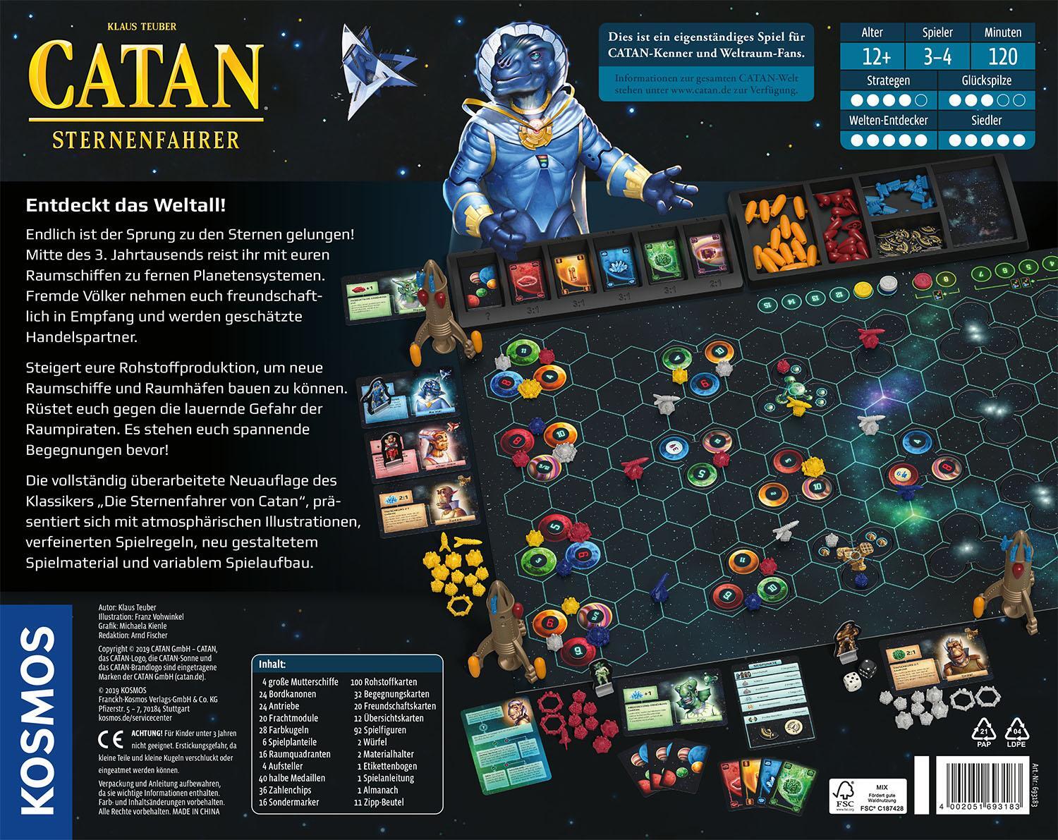 Rückseite: 4002051693183 | Catan Sternenfahrer | 3 - 4 Spieler | Spiel | Brettspiel | Deutsch