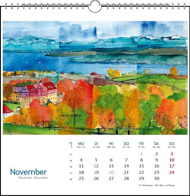 Bild: 9783861923121 | Bodensee Aquarell 2024 | Postkarten-Tischkalender | Kalender | 13 S.