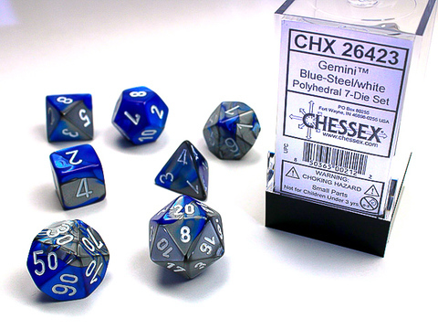 Cover: 850365002122 | Gemini® Polyhedral Blue-Steel/white 7-Die Set | deutsch | Chessex