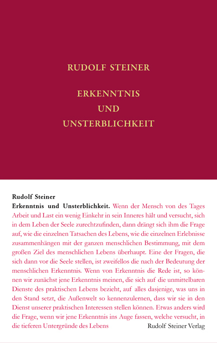 Cover: 9783727406928 | Erkenntnis und Unsterblichkeit | Rudolf Steiner | Buch | 2013