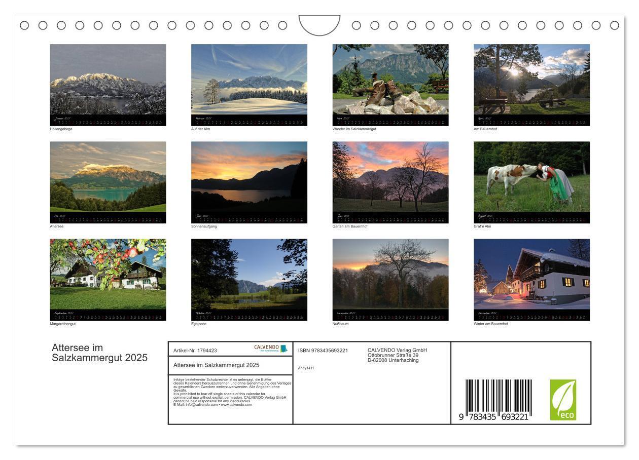 Bild: 9783435693221 | Attersee im Salzkammergut 2025 (Wandkalender 2025 DIN A4 quer),...