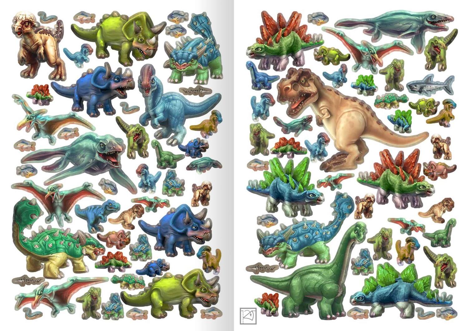 Bild: 9783845839394 | WOW! Das Metallic-Stickerbuch - Dinos | Über 300 Metallic-Sticker