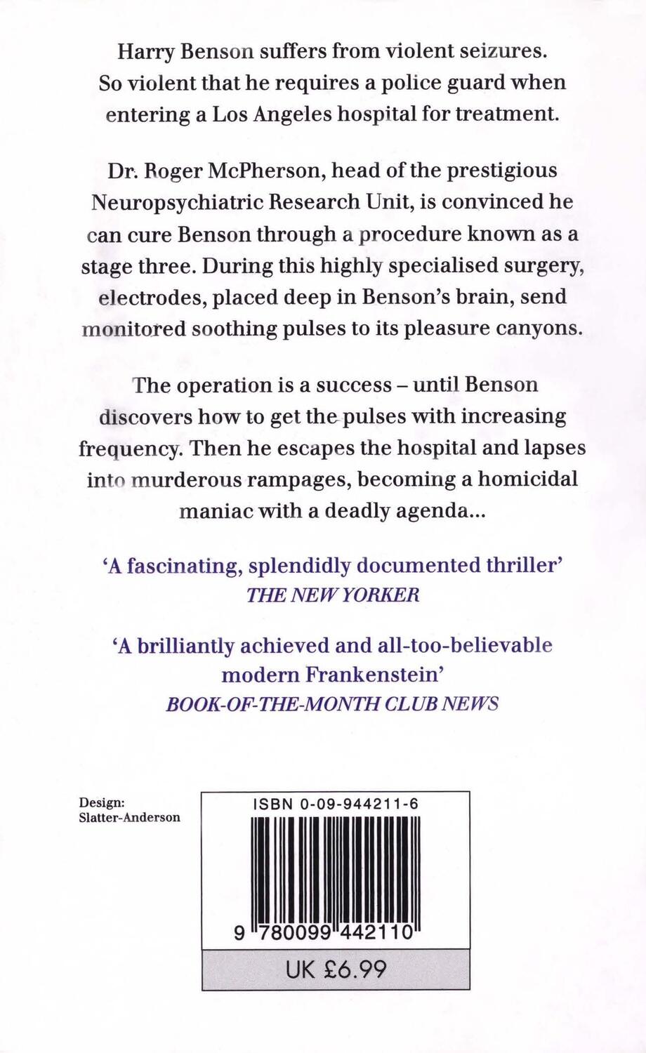 Rückseite: 9780099442110 | The Terminal Man | Michael Crichton | Taschenbuch | Englisch | 1996