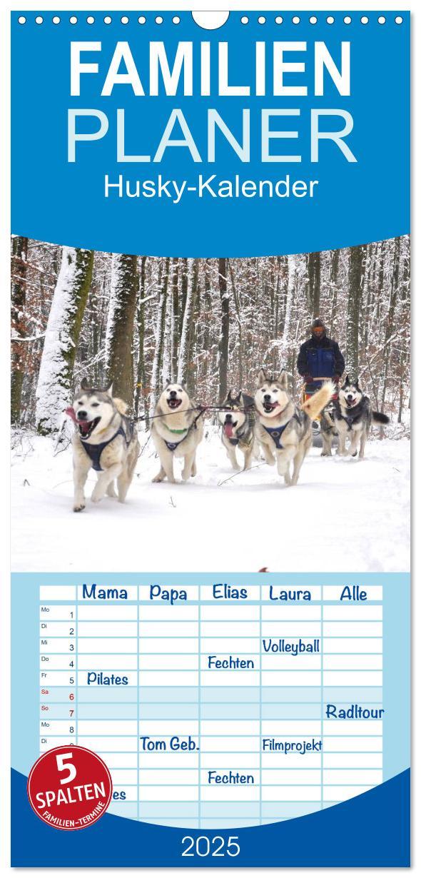 Cover: 9783457113264 | Familienplaner 2025 - Husky-Kalender mit 5 Spalten (Wandkalender,...