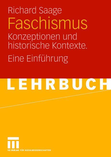 Cover: 9783531153872 | Faschismus | Konzeptionen und historische Kontexte. Eine Einführung