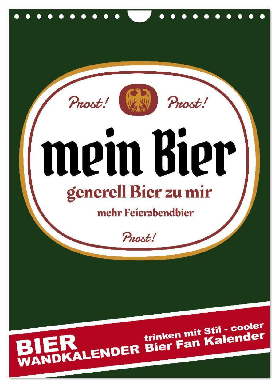 Cover: 9783435934157 | BIER Wandkalender -Trinken mit Stil (Wandkalender 2025 DIN A4...