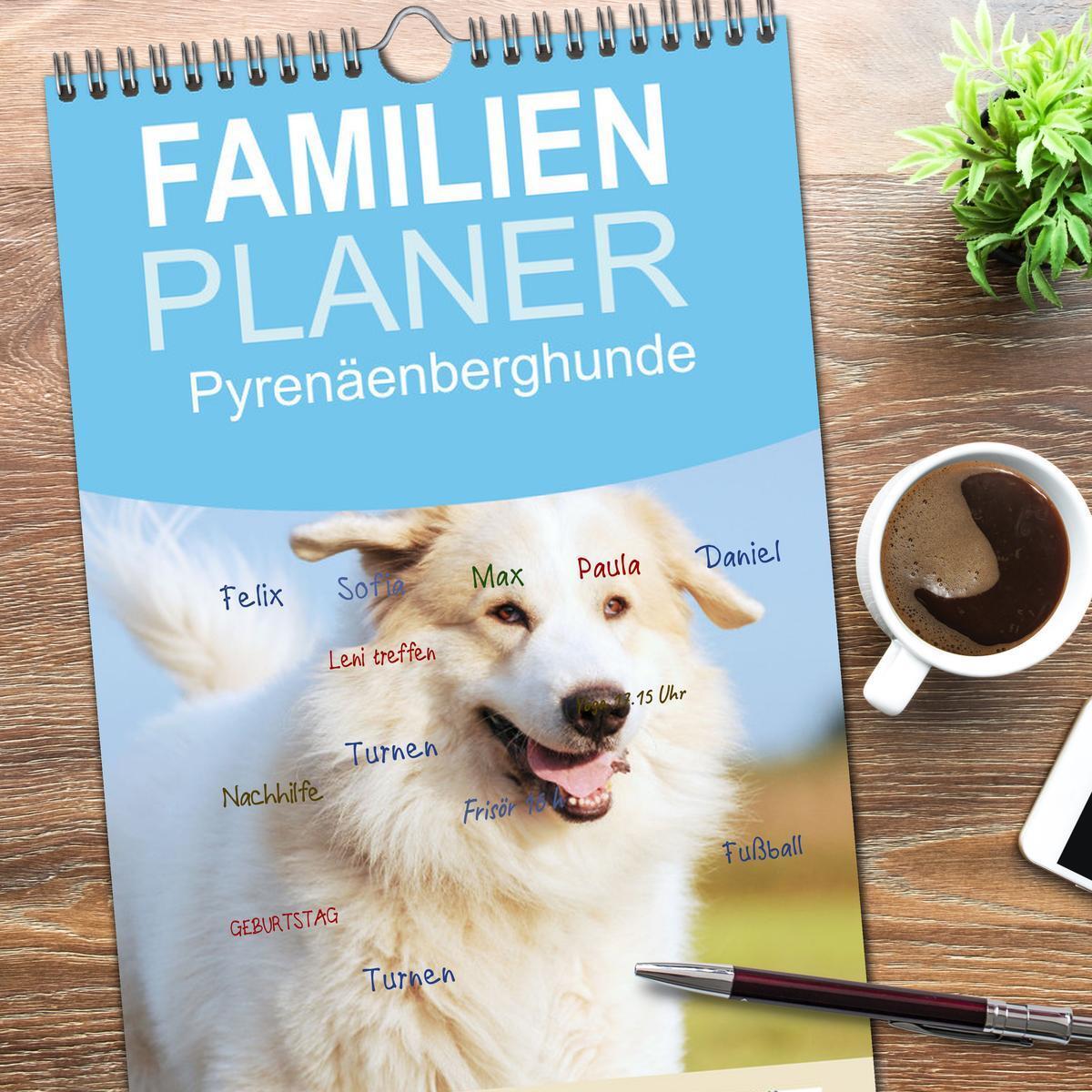 Bild: 9783457102404 | Familienplaner 2025 - Pyrenäenberghunde mit 5 Spalten...