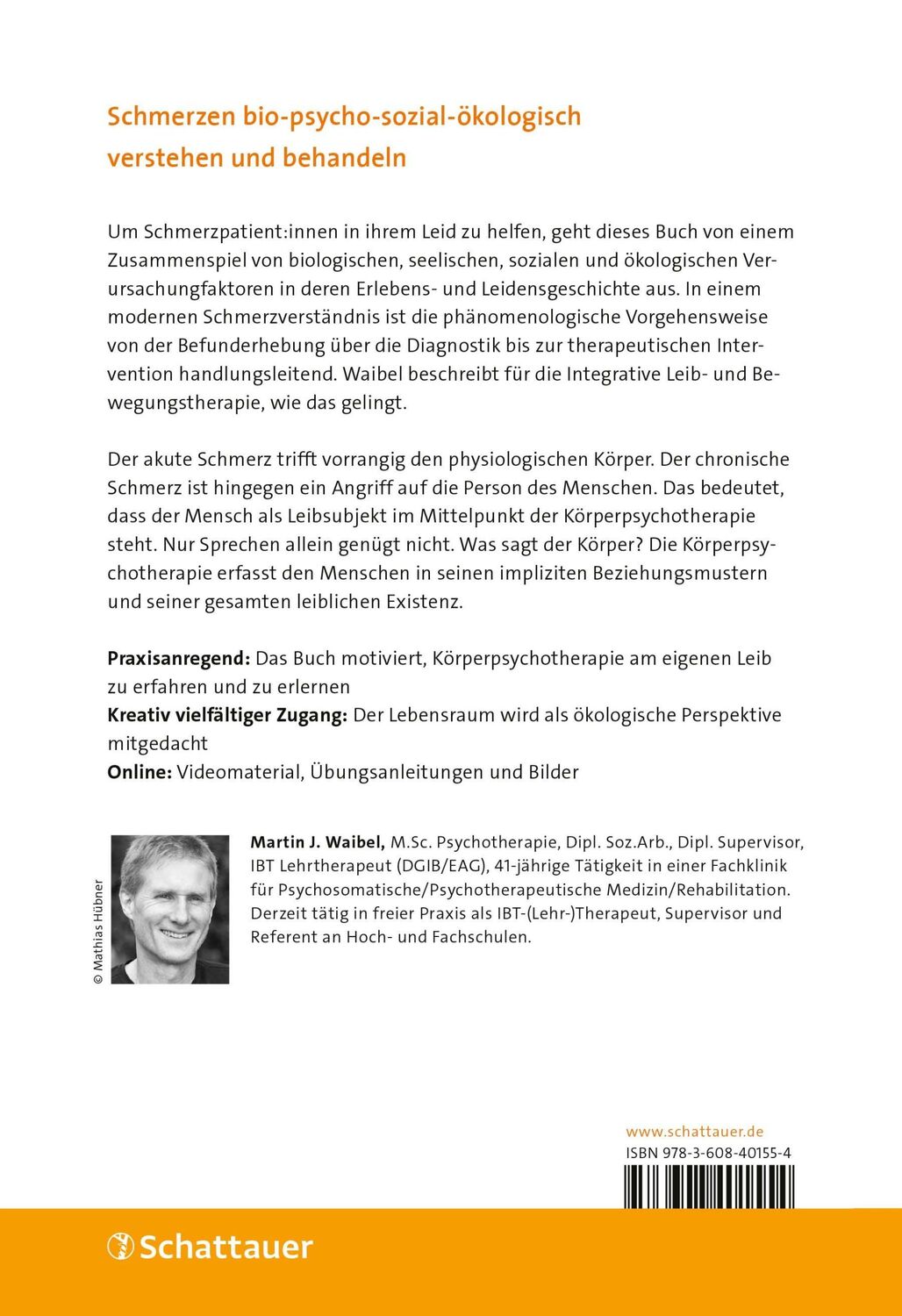 Rückseite: 9783608401554 | Körperpsychotherapie bei chronischen Schmerzen | Martin J. Waibel