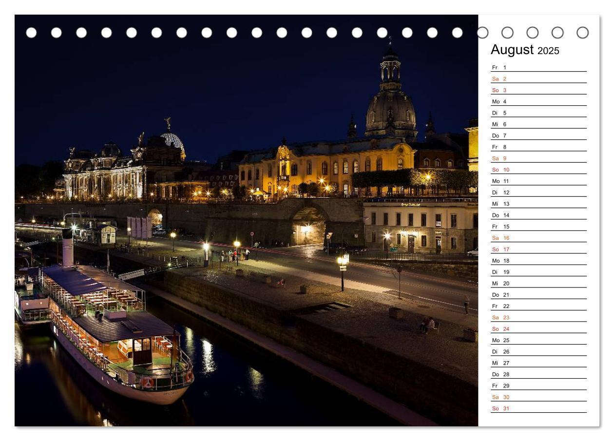 Bild: 9783435511303 | Eine Nacht in Dresden (Tischkalender 2025 DIN A5 quer), CALVENDO...