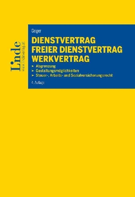 Cover: 9783707335859 | Dienstvertrag - freier Dienstvertrag - Werkvertrag (f. Österreich)
