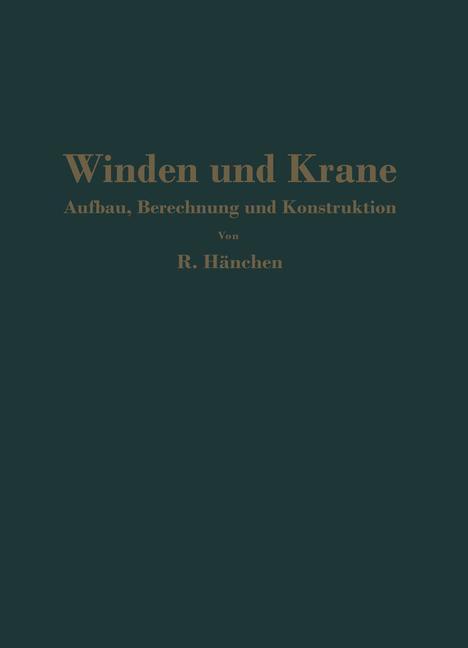 Cover: 9783662002612 | Winden und Krane | R. Hänchen | Taschenbuch | Paperback | X | Deutsch