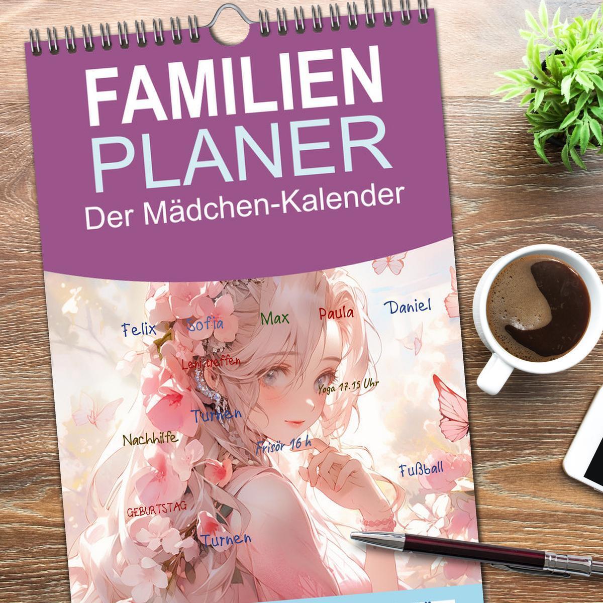 Bild: 9783457135266 | Familienplaner 2025 - Der Mädchen-Kalender mit 5 Spalten...