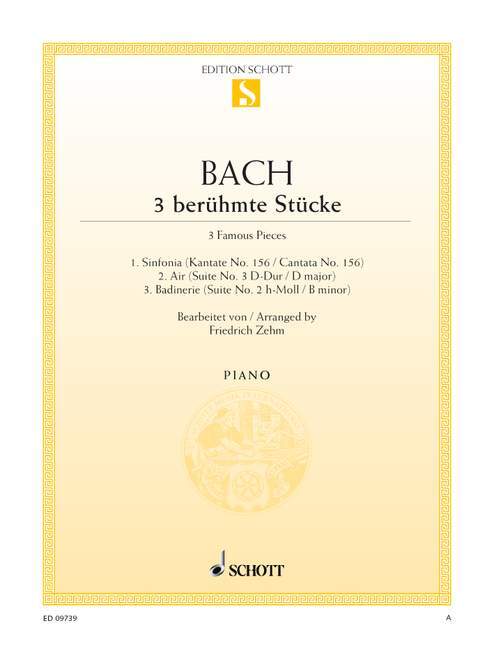 Cover: 9790001092470 | 3 berühmte Stücke | Klavier., Edition Schott Einzelausgabe | Bach