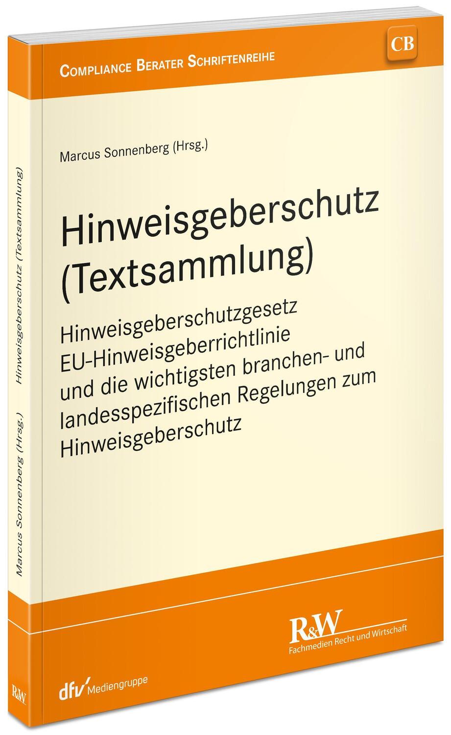Cover: 9783800518883 | Hinweisgeberschutz (Textsammlung) | Marcus Sonnenberg | Taschenbuch