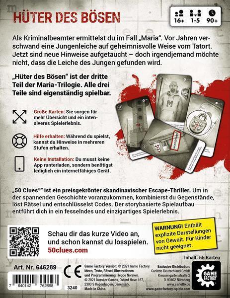 Bild: 7640142762898 | GAMEFACTORY - 50 Clues 2 - 3/3 Hüter des Bösen | Gamefactory | Spiel