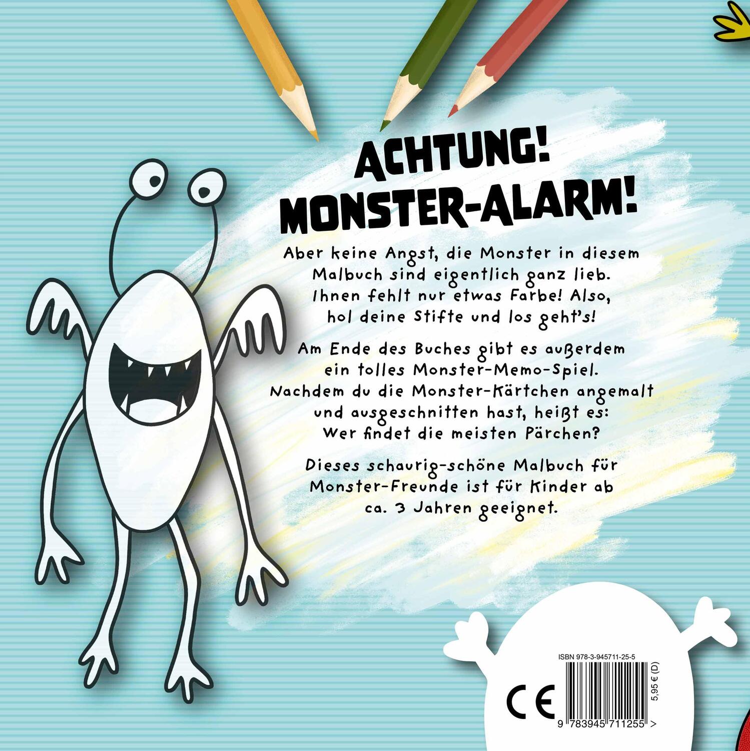 Rückseite: 9783945711255 | Monster-Alarm! Das schaurig-schöne Monster-Malbuch für Kinder ab 3...